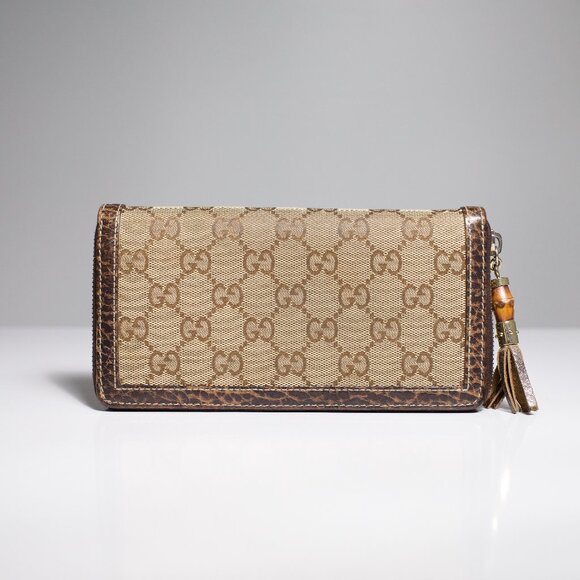 Gucci Bamboo GG Canvas Zippy Organizer Wallet Beige - Picture 3 of 10